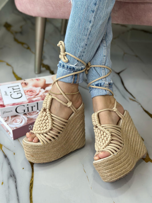 Plataforma tejida beige Rf 26