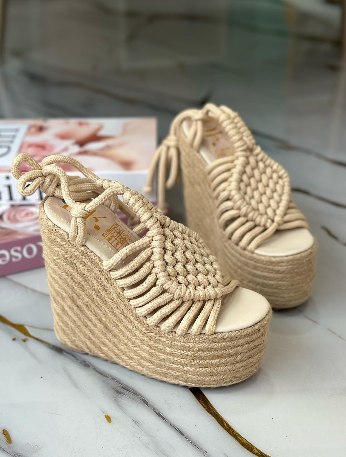 Plataforma tejida beige Rf 26